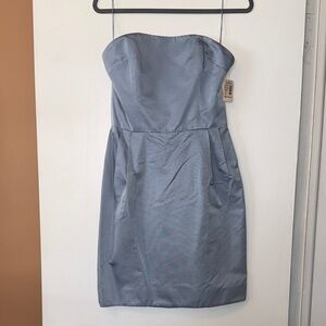Vintage Eric Gaskins Strapless Blue Dress